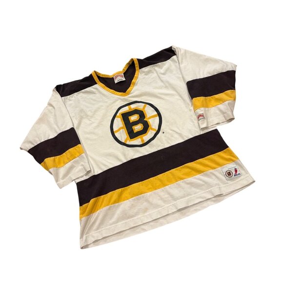 Vintage 90s Nutmeg Mills Boston Bruins Cam Neely #8 NHL Long Sleeve Shirt Large - Picture 3 of 9